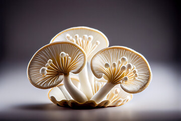 Light Yellow and White Abstract Mushrooms. Generative ai