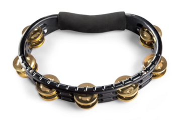 Music tambourine with path, jingle musical instrument