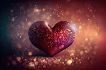 Shimmering Glitter Heart - A Stunning Addition to Your Valentine's Day and Romantic Designs