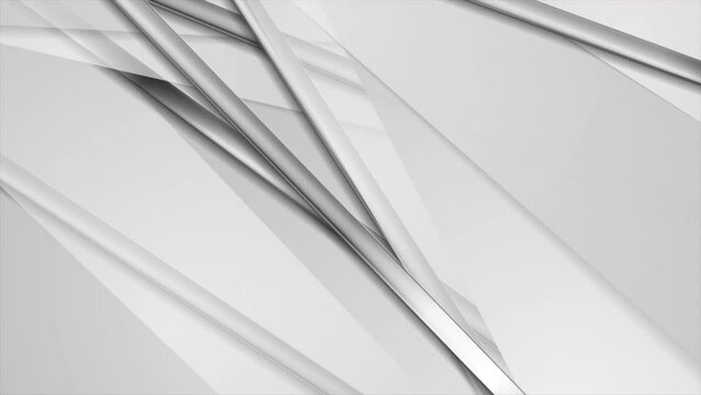 Grey abstract minimal background with metallic stripes. Seamless looping geometric motion design. Video animation Ultra HD 4K 3840x2160
