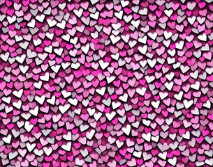 Fototapeta premium Hearts. Valentine's Day abstract background with hearts. IA technology