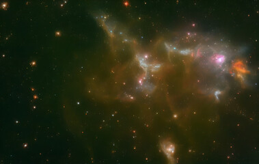 Fototapeta premium Gas Nebula - Stars - Sun - Pillars of Creation - Deep Space - Astrophotograph - Galaxys - Deep Field - Astronomy - Cosmology - generative ai- Milky Way Galaxy - Universe - Cosmos - Science Fiction 