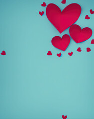 Hearts. Valentine's Day abstract background with hearts. IA technology
