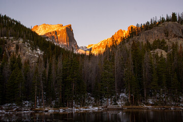 Alpenglow over Dream Lake