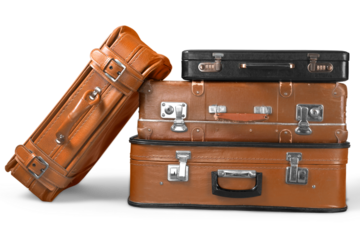 Vintage retro weathered leather suitcases