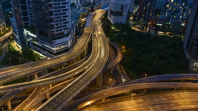 Timelapse footage of Dash Highway ( Damansara Shah Alam Elevated Highway) Multilevel highway structure The Most Complicated Interchange in Southeast Asia
