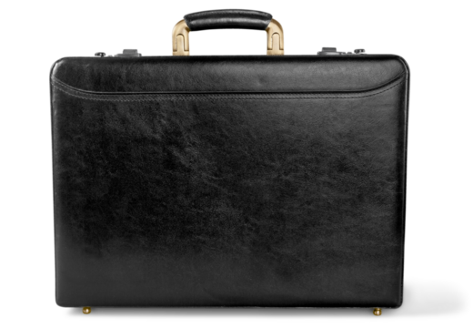 Vintage leather luggage isolated on white background