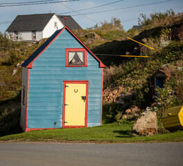 colourful wooden shack in twillingate newfoundland