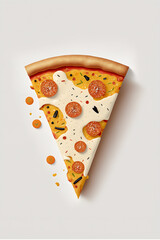 slice of pizza, illustration of pizza, world pizza Day illustration, simple background 