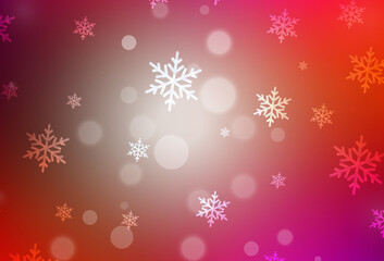 Light Pink, Red vector pattern in Christmas style.