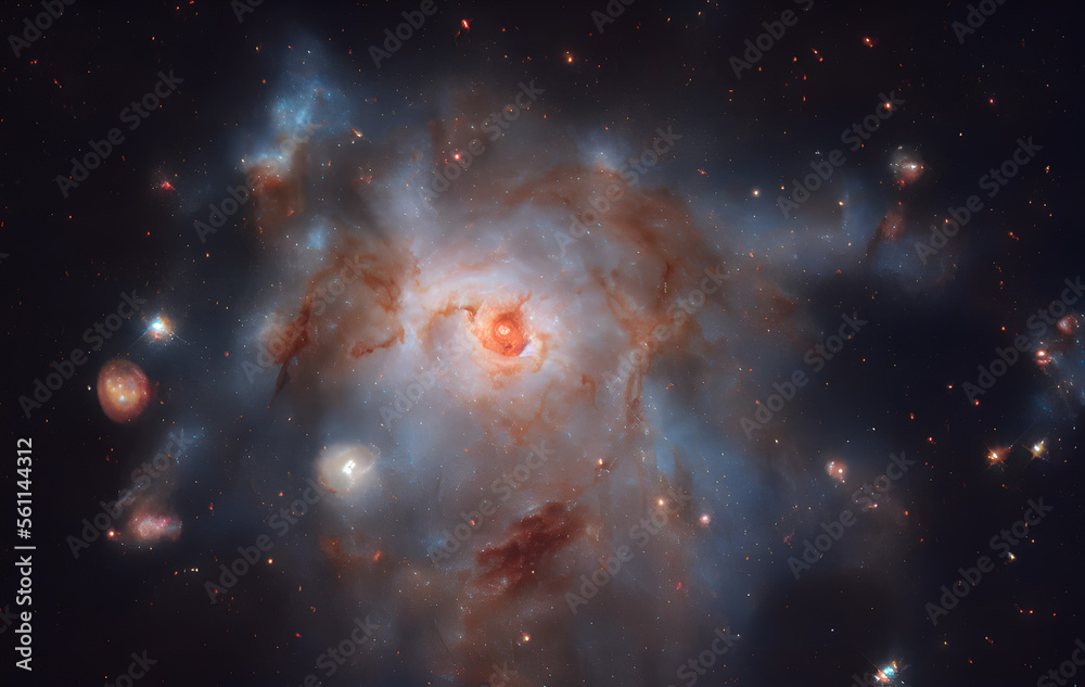 Wall mural galaxie with stars in deep space - sun - astrophotograph - deep field - astronomy - cosmology - astr