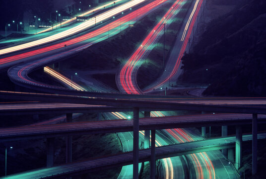 Traffic at night.