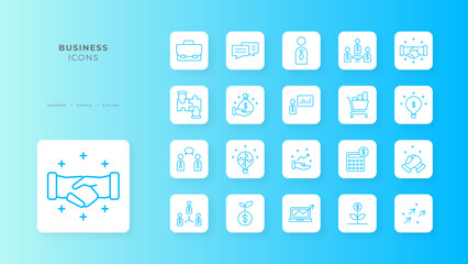 Business people, human resources, office management - thin line web icon set. Outline icons collection. Simple vector illustration.