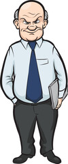 cartoon angry office man figure - PNG image with transparent background