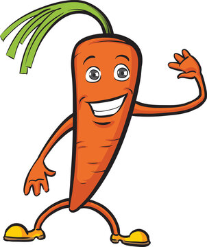 cartoon carrot saying hello - PNG image with transparent background