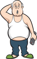 cartoon lazy fat man - PNG image with transparent background