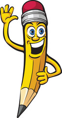 cartoon pencil character - PNG image with transparent background