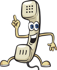 cartoon phone receiver character - PNG image with transparent background