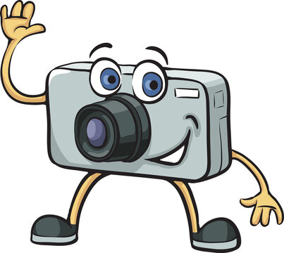 cartoon photo camera character - PNG image with transparent background