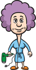 cartoon stupid housewife character - PNG image with transparent background