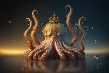Fototapeta premium abstract christmas tree octopus