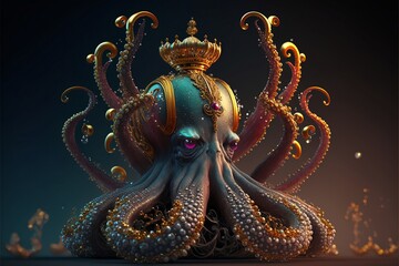 Obraz premium golden octopus statue