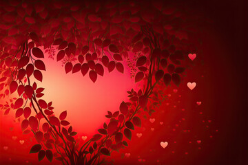 Fototapeta na wymiar Romantic Heart Tree Background for Valentine's Day