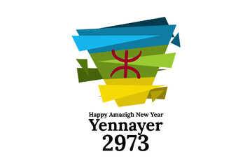 Happy New Amazigh Year. Yennayer 2973. Suitable for greeting card, poster and banner.