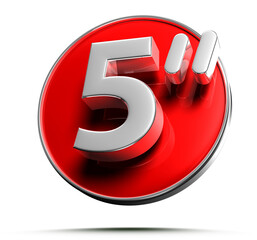 Label size 5 inch 3D illustration. Advertising signs. Product design. Product sales.