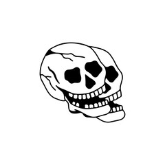vector illustration of double skulls
