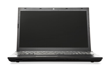 Modern laptop with black screen