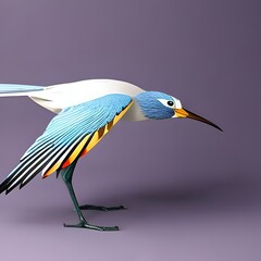 blue tsuru bird