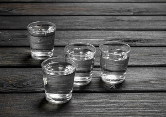 Vodka in a shot glass.