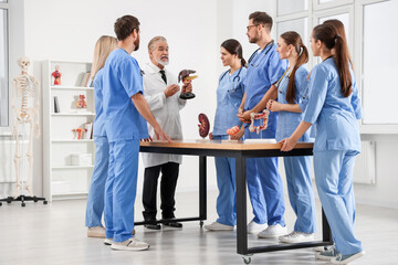 Doctor giving lecture for interns in university