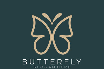 Butterfly logo. Luxury line logotype design. Universal premium butterfly symbol logotype