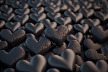 Obraz premium Valentines Day Hearts Composition: A Romantic Design of Love and Hearts - From Red Roses to Heart Shaped Patterns, Celebrate the Day of Love with an Artful Composition of Hearts and Bokeh