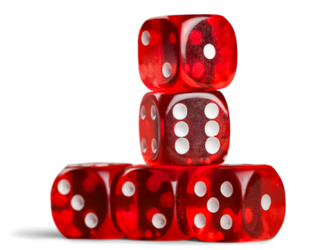 Set dice cubes composition with points