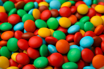Fototapeta na wymiar Tasty colorful candies as background, closeup view
