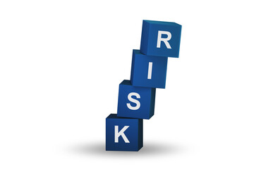 Risk management concept with cubes stack