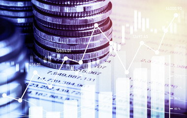 Finance and money technology background concept of business prosperity and asset management ....