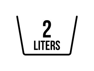 2 liters icon. Liquid measure vector in liters isolated on white background
