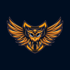 Owl mascot esport design logo vector
