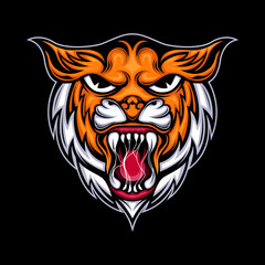 Tiger esport mascot design vector logo