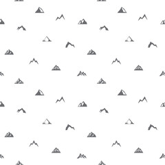 Fototapeta na wymiar Seamless pattern with mountain icon on white background. Included the icons as hiking, climbing, climb, Nature, Scenery, landscape, scenery and design elements And Other Elements.