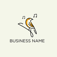 bird and music logo vector, bird contest logo inspiration, farm brand identity