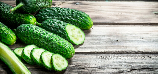 Sliced fresh cucumbers.