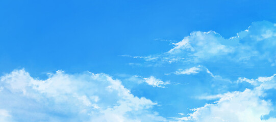 Obraz na płótnie Canvas ダイナミックな爽やかな青空と雲の風景イラスト
