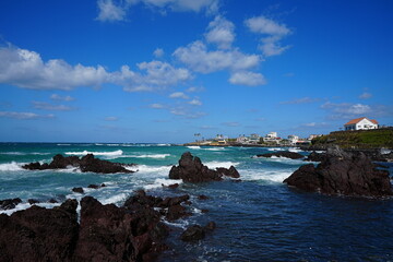 fine seascape with clouds