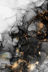Marble ink abstract art from exquisite original painting for abstract background . Painting was...