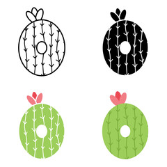 Obraz premium Number 0 in flat style isolated